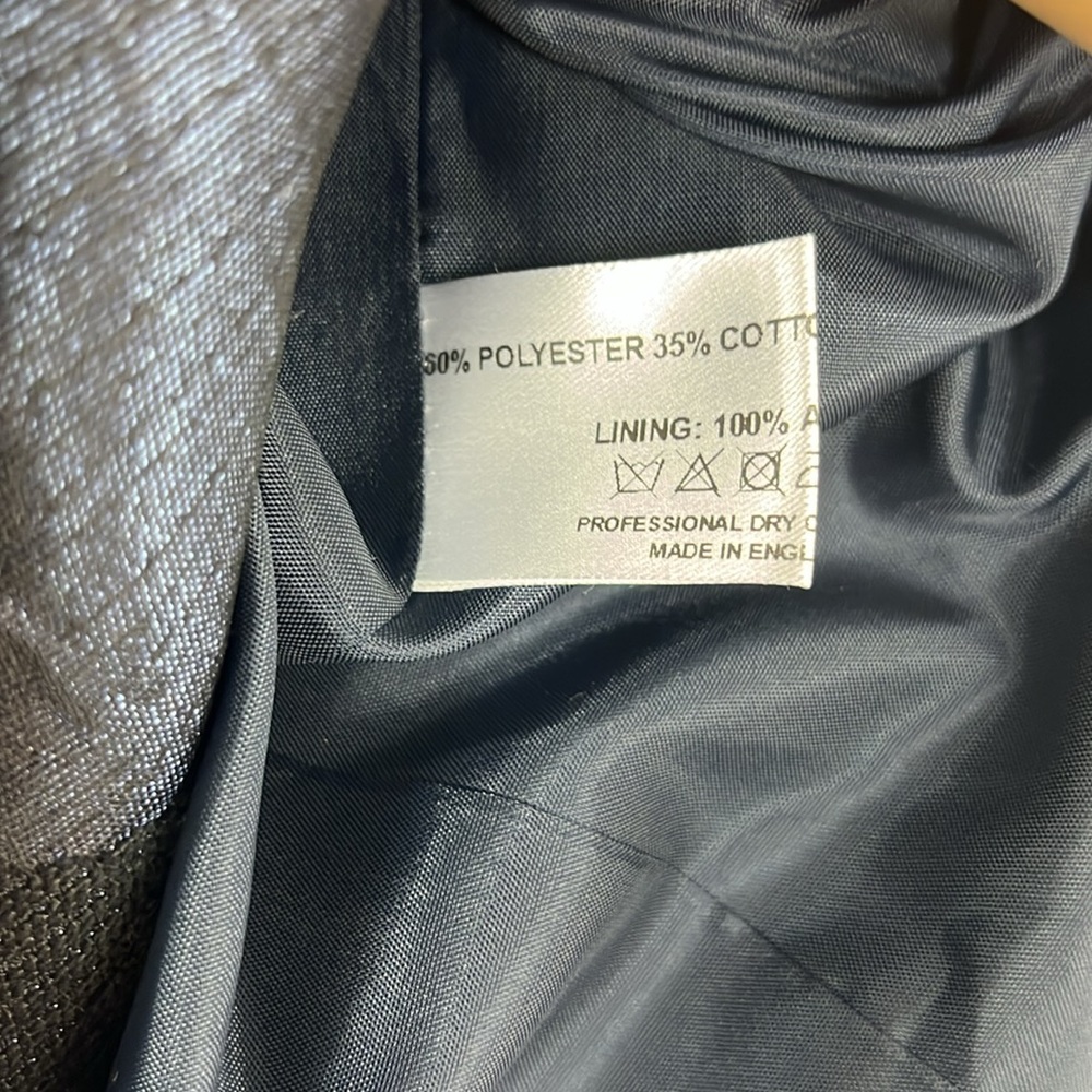 Helene Berman NWOT women’s Collarless Coat/Jacket  black/blue shimmered Dots 8/M - Picture 7 of 8